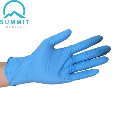 中国 ASTM D6319は4つのミルのニトリルの使い捨て可能な検査の手袋を織った 販売のため