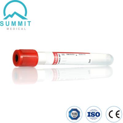 China Tubo disponible médico del llano del tubo de la colección de la sangre del vacío sin el casquillo rojo aditivo 2ml en venta
