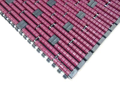 China LBP conveyor chains low back pressure modular conveyor belts for shrink-wrapped trays MCC1005LBP color purple for sale