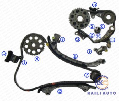 China TOYOTA 4RUNNER Tacoma 2.7 VVT Timing Chain 13506-75050 124L 13540-75030 for sale