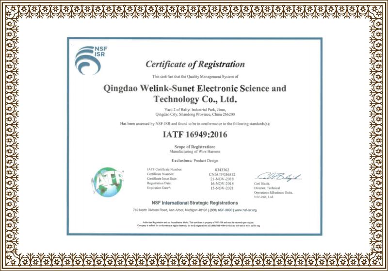公司体系认证 - Linksunet E.T Co; Limited