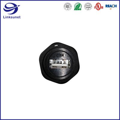 China USB 2.0 Type A Panel Mount Circular Connector for Data transmission wire harness for sale