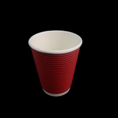 China 8OZ RIPPLE WALL PAPER DISPOSABLE CUP HOT COFFEE RIPPLE WALL TAKE AWAY CUP for sale