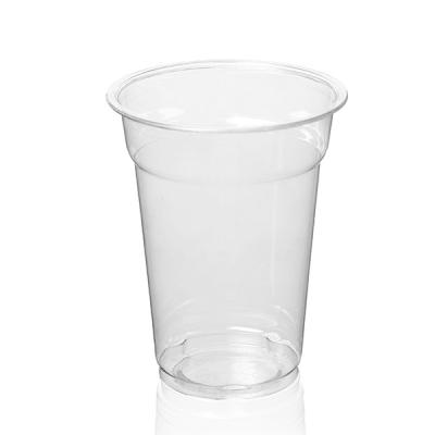 China 9OZ PET Plastic Disposable Cup With Flat Dome Lid For Cold Beverage for sale