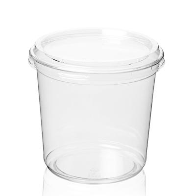 China 24oz 750ml Plastic Food Packing Box Clear PET Disposable Deli Containers For Salad for sale