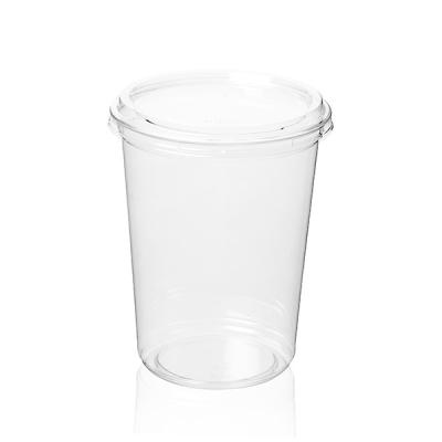 China 1050ml 32oz Clear PET Plastic Deli Containers Disposable For Salad for sale