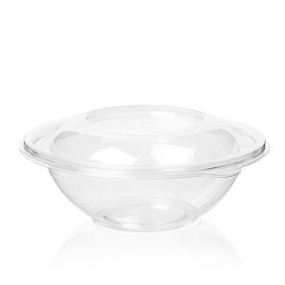 China 750ml 24oz Plastic Food Packing Box Disposable Crystal Clear PET Salad Bowl Container for sale
