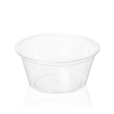 China 3.25oz 100ml PET Sauce Cup Disposable Plastic Portion Cups for sale