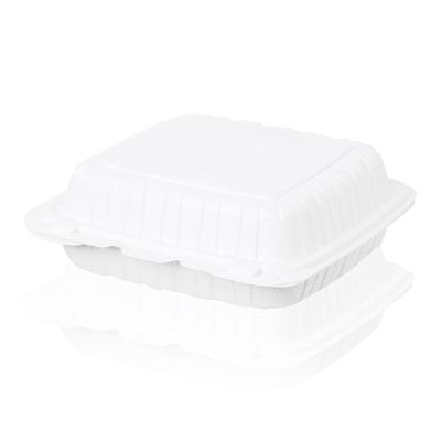 China 1400ml Biodegradable Container One Compartment Hinged Food Container Eco Friendly Black MFPP 9