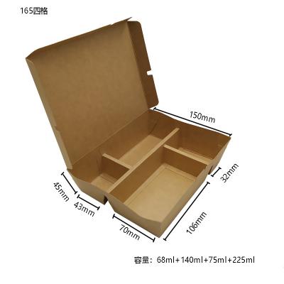 China Multi Compartments Kraft Paper Take Out Boxes 800ml Take Out Meal Box for sale