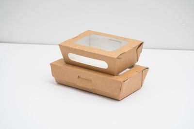 China Caja impresa de encargo del acondicionamiento de los alimentos del papel de Kraft llevarse para los pasteles de la torta de la ensalada del almuerzo en venta