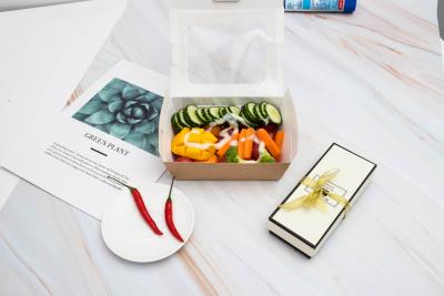 Chine Brown que Papier d'emballage sortent enferme dans une boîte le casse-croûte écologique de biscuit de Macaron avec la fenêtre de PLA à vendre