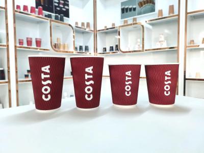 China Ripple Wall Disposable Hot Coffee Paper Takeaway Cups for sale