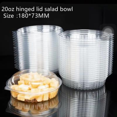 China 500ml Plastic Food Packing Box 24oz Disposable Salad Plastic Bowls for sale