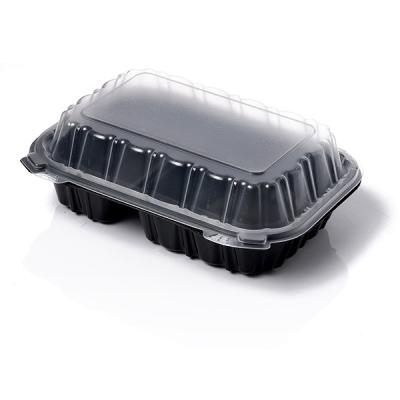 China 970ml PP Hinged Lid Microwave Safe Lunch Containers 35oz 9.1''X7''X3'' for sale