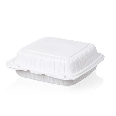 China 9''X9''X2.8'' Plastic Food Packing Box 38oz 1050ml Microwavable Lunch Containers for sale