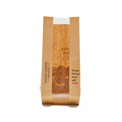 China La panadería de Kraft del bocadillo del pan empaqueta con la ventana 4 el 1/2” X 2 el 1/2” X 8 el 1/2” en venta