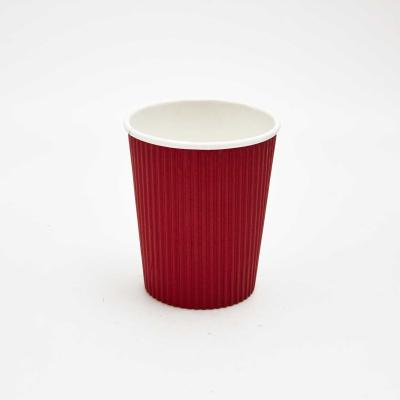 China Disposable Hot Coffee Take Away Cup 12oz Ripple Wall Paper for sale