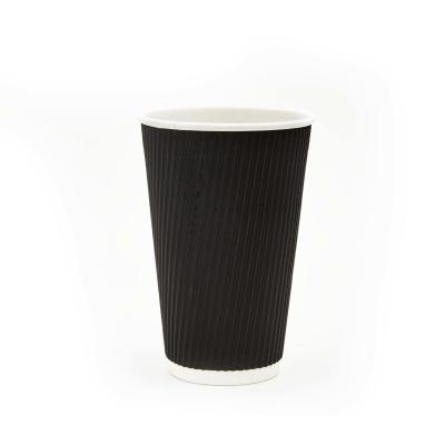 China 12OZ Kraft Compostable Double Wall Paper Hot Cups Disposable for sale