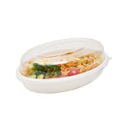 China 26OZ Eco Friendly Biodegradable Container Sugarcane Bagasse Takeaway Oval Bowl for sale