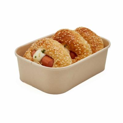 China 650ml Rectangular 100% Compostable Eco Friendly Bamboo Fiber Paper Take Away Containers for sale