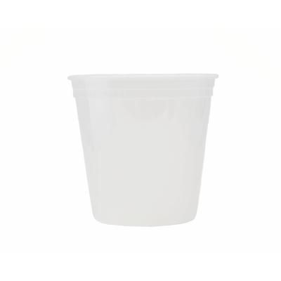 China 24oz Plastic Disposable Cup Round Clear Plastic Soup Containers With Lids Microwavable 4 1/2