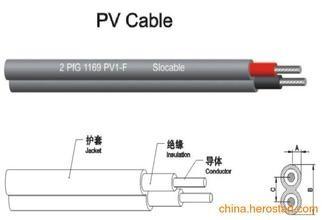 2 Core Flat / Round Solar Cable Wire , Solar Panel Cable Pantone Insulation Color