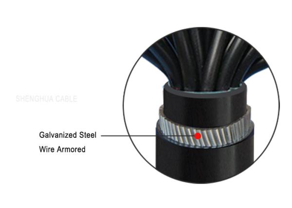 Copper Conductor PVC Insulated Multicore Control Cables , Steel Wire Armored Cable