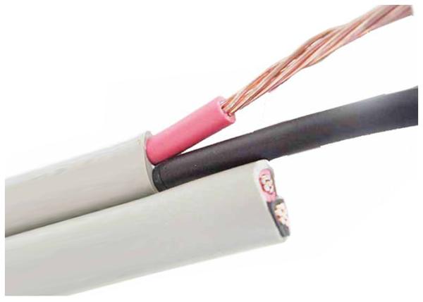 Custom PVC Jacket Flexible Flat Electrical Wires , 3 Wire Electrical Cable