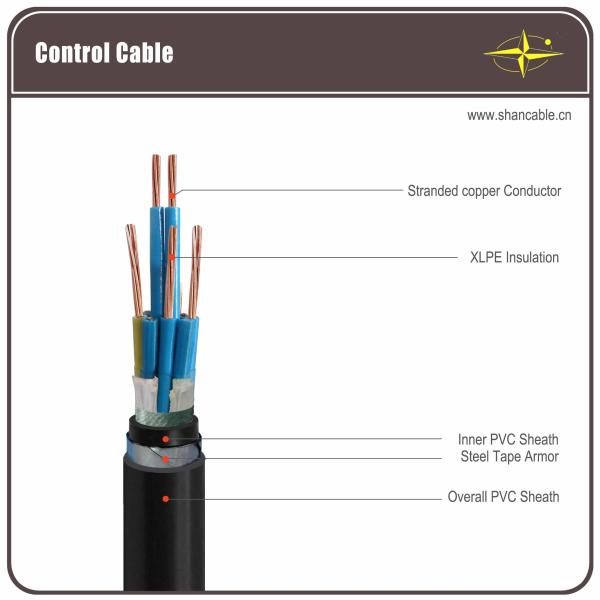 Flame Retardant PVC Sheathed Control Cables , Steel Tape Armoured Cable