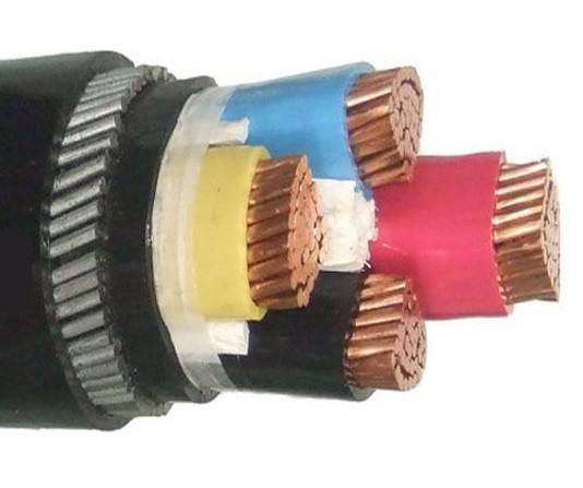 Shaped Conductor PVC Armoured Cable Black Sheath Color CE IEC Certification