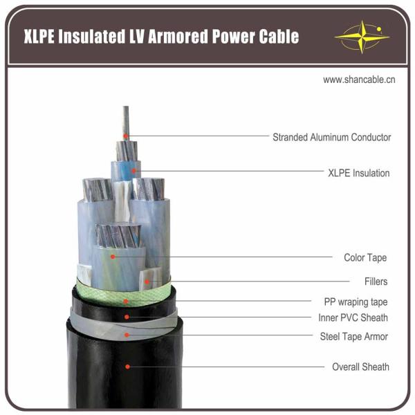 XLPE Insulated Armoured Electrical Cable , Galvanized Steel Wire Armoured Cable