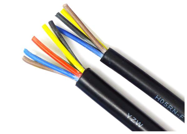 H05RN-F Rubber Coated Cable Black Sheath Color For Oily Acidic Alkaline Environment