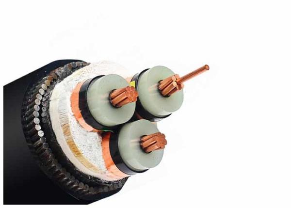 6 / 10KV 3 Core Stranded Copper Steel Wire Armoured Electrical Cable / Power Cable