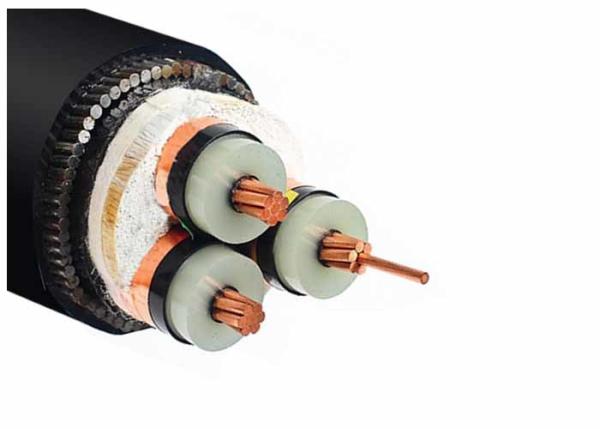 6 / 10KV 3 Core Stranded Copper Steel Wire Armoured Electrical Cable / Power Cable