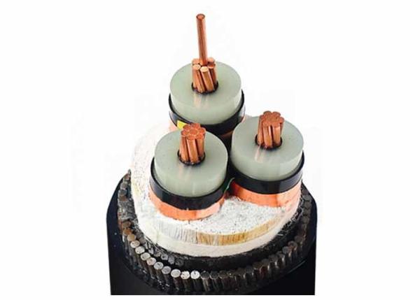 6 / 10KV 3 Core Stranded Copper Steel Wire Armoured Electrical Cable / Power Cable