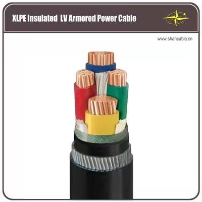 Copper Conductor LV Armoured Electrical Cable , 4 Cores Steel Wire Armored Cable