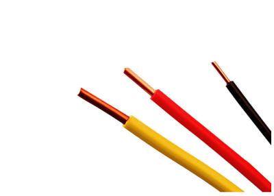 China PVC modificado para requisitos particulares color de la base del alambre del cable eléctrico el solo aisló el cable 450/750 V en venta