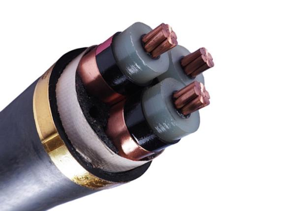 6.35/11kV  3 Core N2XSY PVC Xlpe Electrical Cable Circular conductor