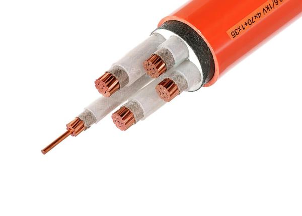 High Temperature Non Metallic Sheath 4x70+1x35 Sqmm Fire Rated  Lszh Power Cable