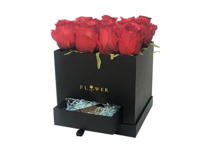 China Square Cardboard Flower Bouquet Delivery Boxes , Elegant Florist Rose Boxes  for sale