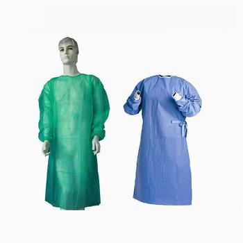 China Universal longo descartável não tecido do vestido do isolamento de Microfiber da luva do PPE à venda