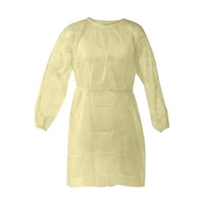 China L - XXL Disposable Non Woven Gown , Yellow Waterproof Isolation Gown for sale