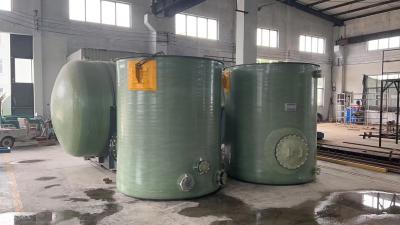 China Cross Wound Frp Poly Chemical Storage Tanks White Blue 3990mm for sale