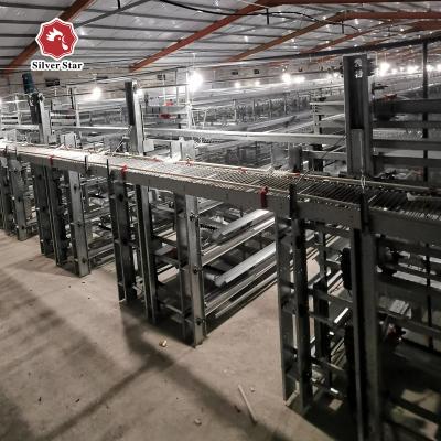China Broiler Automatic Poultry Feeding System Galvanized 3-10 Tiers H Frame Layer Cage for sale