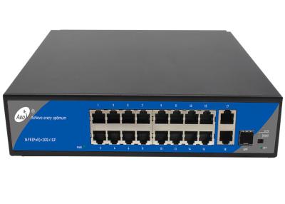 China 16 Port POE Switch 2 1000M Uplink and 16 100M POE Ports for sale