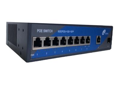 China Interruptor portuario del POE del interruptor 8 de la fibra del PoE Gigabit Ethernet SFP en venta
