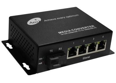 China 1310/1550nm Commercial Ethernet Media Converter with 1 Fiber and 4 POE Ports for sale