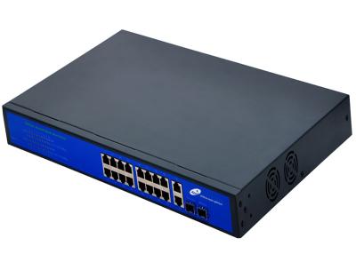 China 16 Ports Gigabit PoE Switch With 16 POE Ports And 2 Ethernet And 2 SFP Ports for sale
