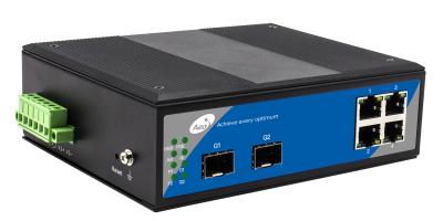 China 4 Port Industrial Gigabit POE Switch with 2 SFP and 4 Ethernet Ports for sale